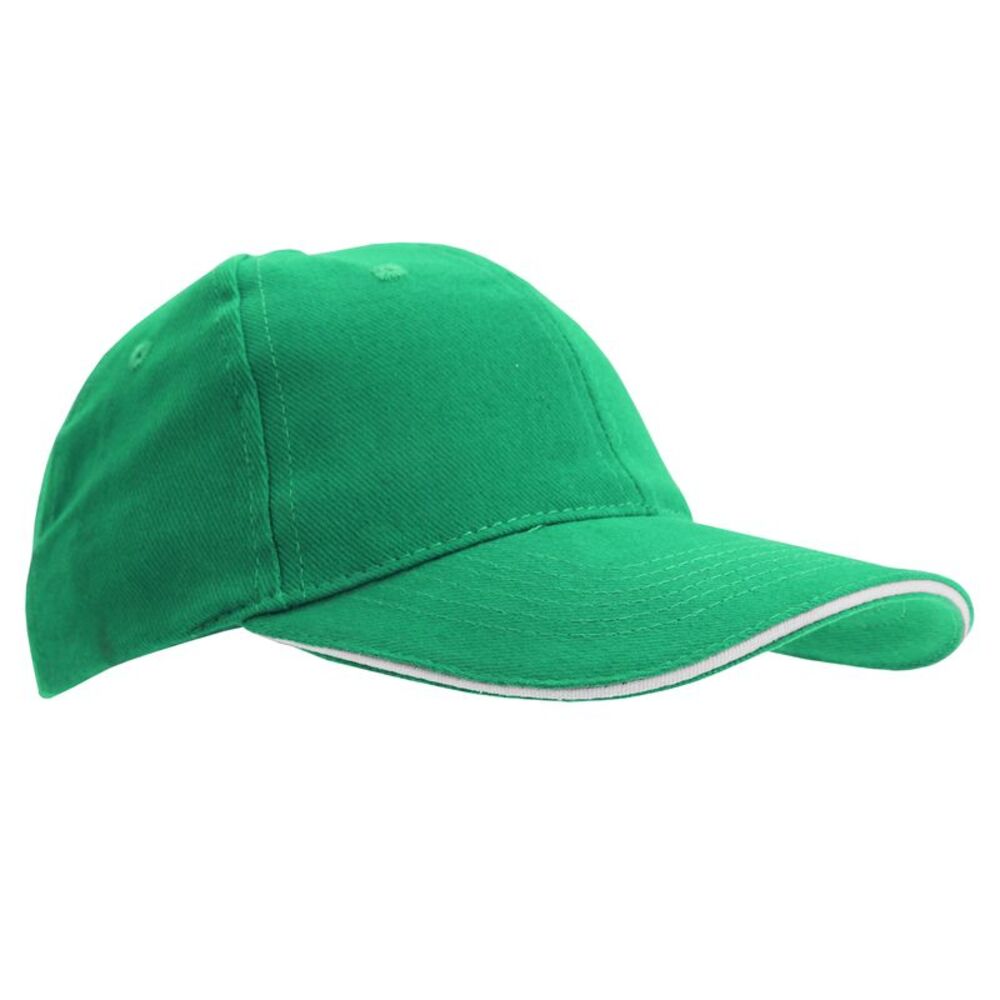 SOLS Unisex Buffalo 6 Panel Baseball Cap / Kelly Green/White